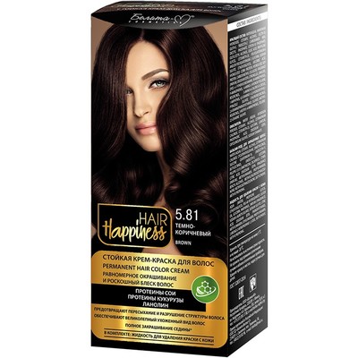 Белита-М Hair Happiness Стойкая крем-краска для волос № 5.81 Темно-коричневый