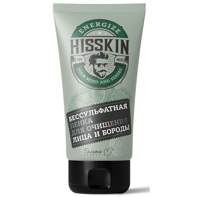 Белита-М HISSKIN  БЕССУЛЬФАТНАЯ ПЕНКА ДЛЯ ОЧИЩЕНИЯ ЛИЦА И БОРОДЫ 140 г